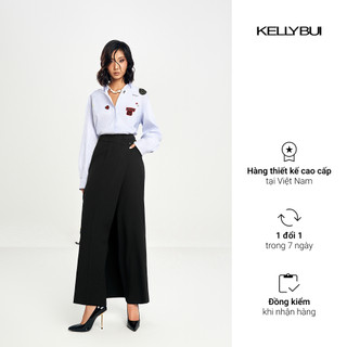 [KELLYBUI] Quần suông vạt tà váy, thiết kế độc đáo, phong cách thời trang công sở trẻ trung, thanh lịch