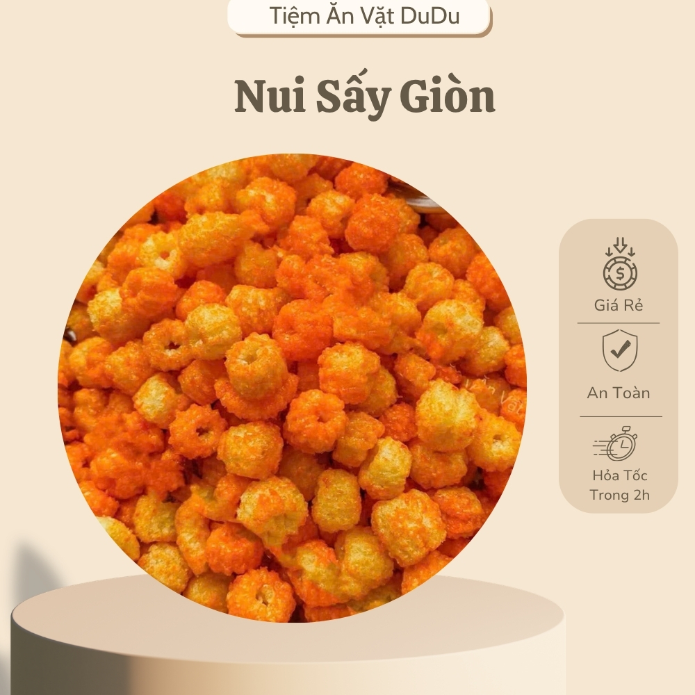 Nui Sấy Tẩm Vị, Nui Sấy Bơ Giòn Cay, Nui Chiên Giòn Tẩm Vị Ăn Vặt Thơm Ngon Giòn Rụm - Đồ Ăn Vặt - Tiệm Ăn Vặt DuDu