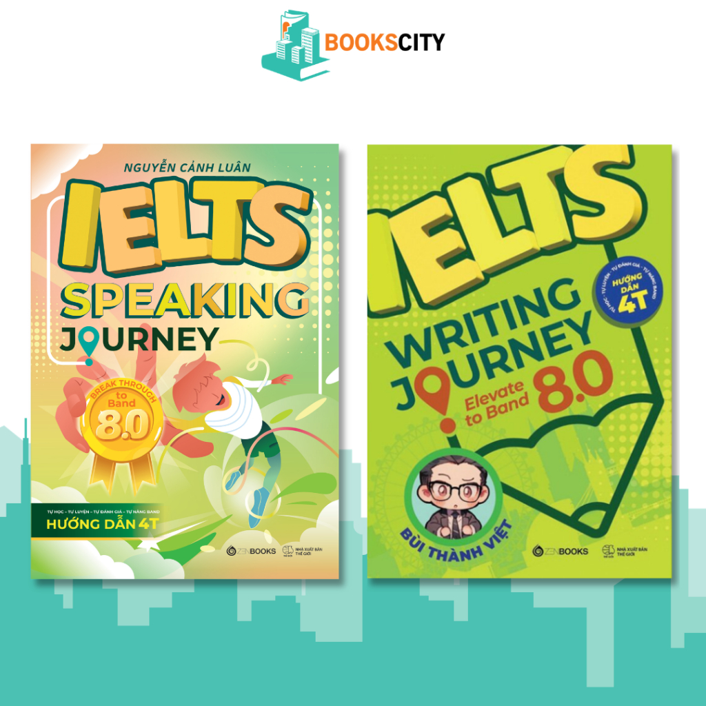 Combo Sách IELTS JOURNEY Nâng Cao: IELTS Speaking 8.0 và IELTS Writing 8.0
