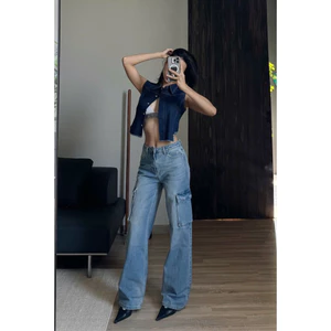 Jeans suông túi hộp - JN224
