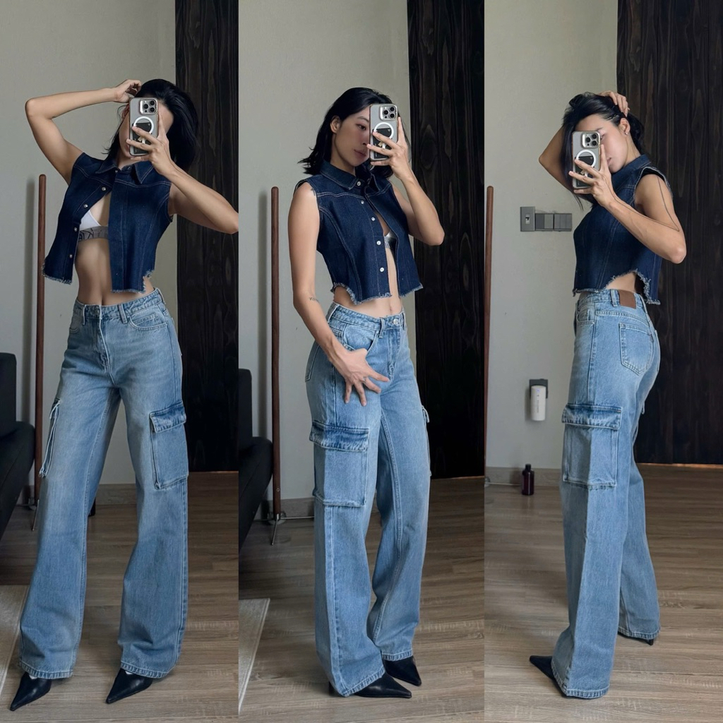 [MIDDUA] Jeans suông túi hộp - JN224