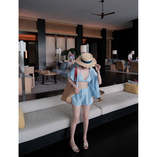 Set Đũi 3 Món: Áo Bơi Dây + Sooc + Sơ Mi Chuẩn Linh Hoàng