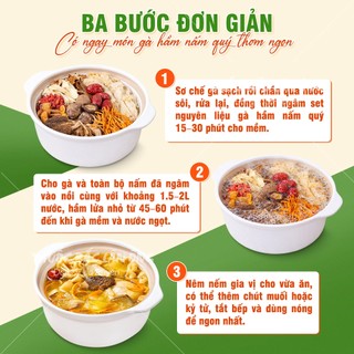 Gà hầm nấm quý, set gà tiềm nấm, chim, heo, lẩu nấm, nấu canh nấm, thơm ngon