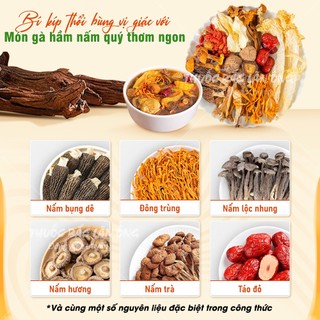 Gà hầm nấm quý, set gà tiềm nấm, chim, heo, lẩu nấm, nấu canh nấm, thơm ngon