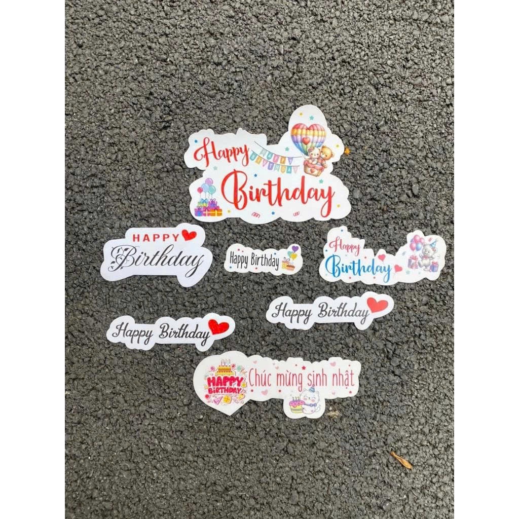 Sỉ 30-50 Banner Chúc Mừng sinh nhật, Happy birthday, trang trí bánh kem, giỏ quà