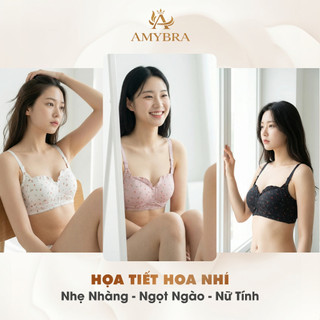 Combo Áo Ngực Cotton Đũi Không Gọng - Set Áo Lót Nữ Đệm Mút Mỏng Cài Sau Mặc Nhẹ AMYBRA A739