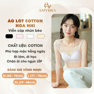 Combo Áo Ngực Cotton Đũi Không Gọng - Set Áo Lót Nữ Đệm Mút Mỏng Cài Sau Mặc Nhẹ AMYBRA A739