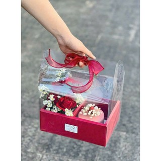 Hộp 2 Ngăn MICa Trong Suốt Đựng Hòa và Bánh Cầm Tay Làm Quà Tặng DIY
