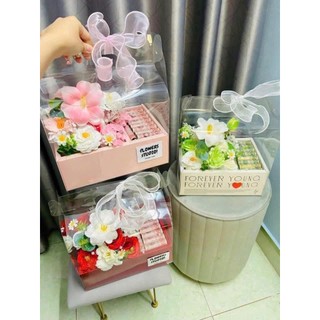 Hộp 2 Ngăn MICa Trong Suốt Đựng Hòa và Bánh Cầm Tay Làm Quà Tặng DIY
