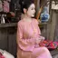 Set Bà Ba Suông Chất Liệu Vải Tencen Tơ Tằm Ánh Kim Chữ Thọ Phối Cúc Bọc Size S M L - DL001