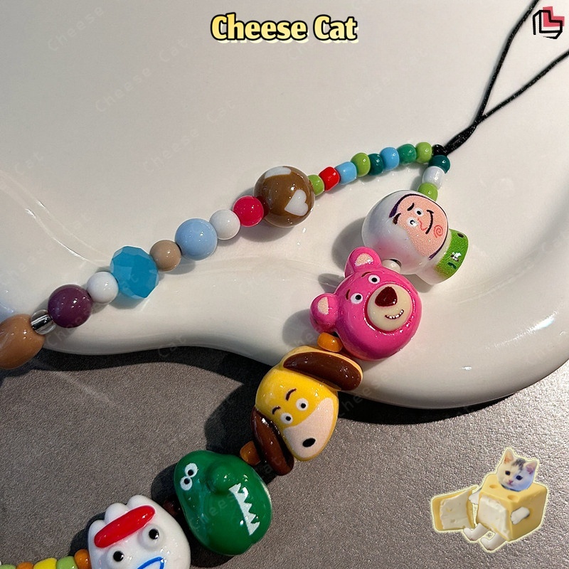 Búp bê hoạt hình dễ thương Toy Story Dâu Gấu Dây chuyền điện thoại dây buộc chống thất lạc nhiều màu sắc