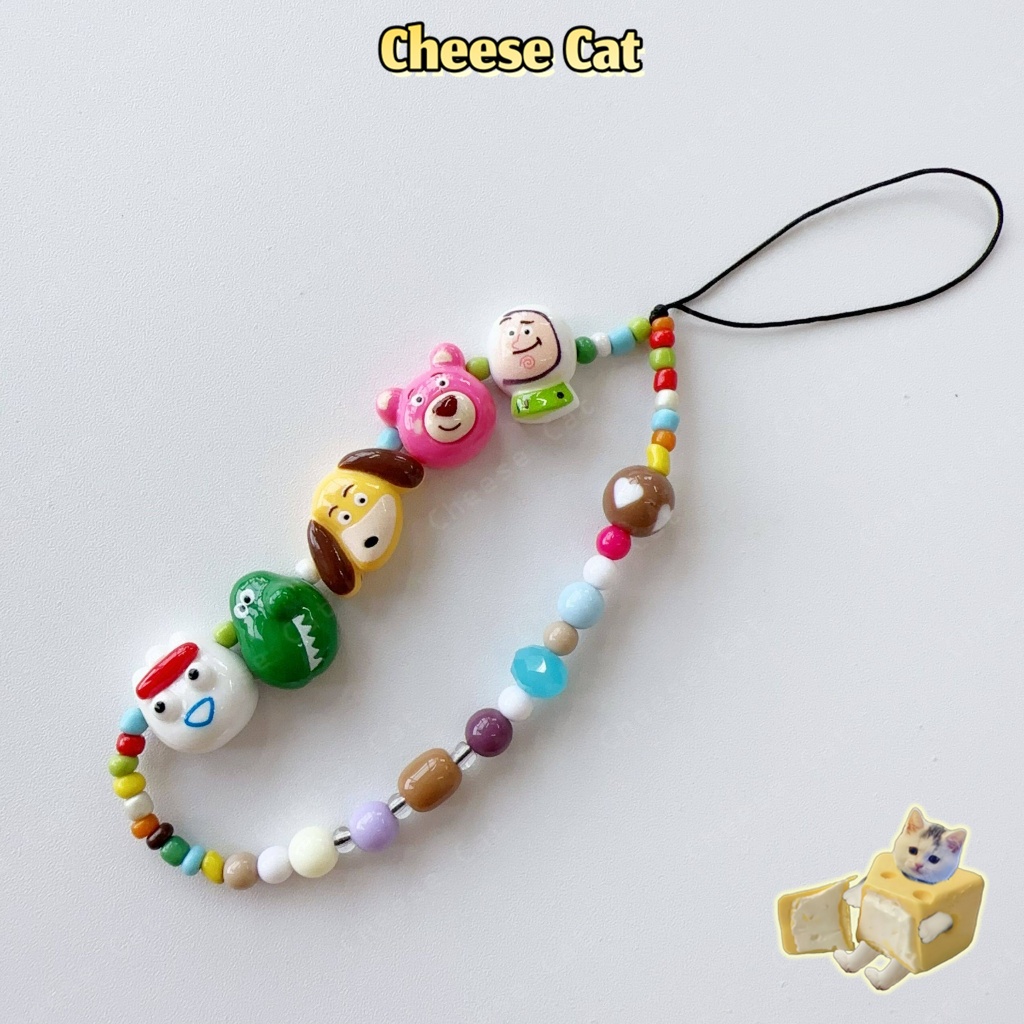 Búp bê hoạt hình dễ thương Toy Story Dâu Gấu Dây chuyền điện thoại dây buộc chống thất lạc nhiều màu sắc