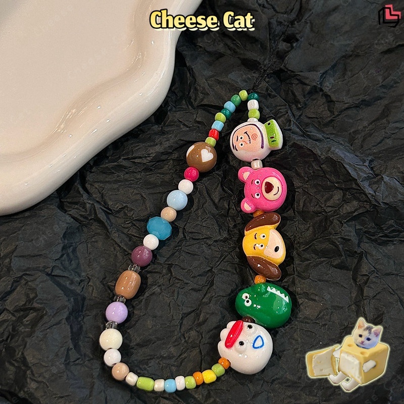 Búp bê hoạt hình dễ thương Toy Story Dâu Gấu Dây chuyền điện thoại dây buộc chống thất lạc nhiều màu sắc