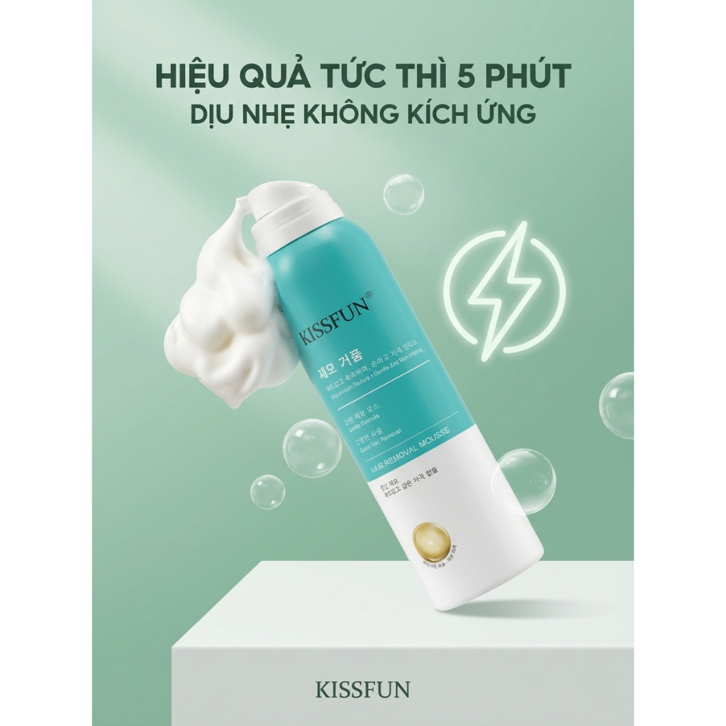 ✨Mousse tẩy lông KISSFUN 150ml | Dịu nhẹ - Không đau rát✨