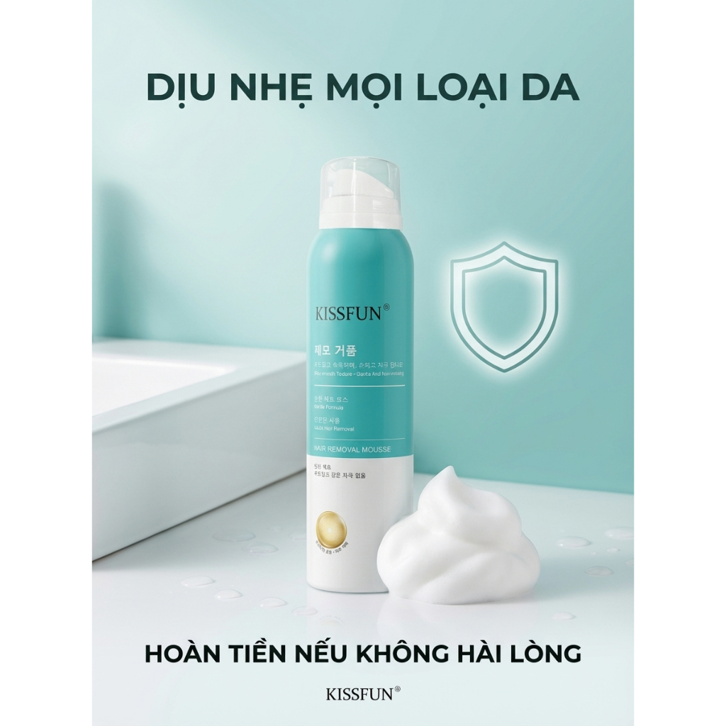 ✨Mousse tẩy lông KISSFUN 150ml | Dịu nhẹ - Không đau rát✨