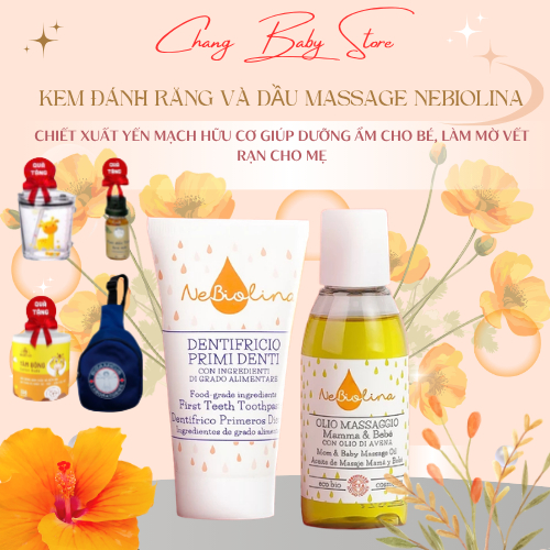 Kem đánh răng và Dầu Massage chiết xuất Yến mạch hữu cơ từ Ý NeBiolina