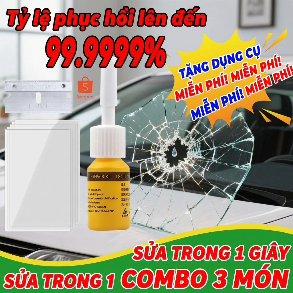 ✨ Giao Trong 1 Ngày!! ✨ Nước Sửa Kính Ô Tô – Hàn Vết Nứt, Sửa Vết Rạn & Vết Nứt Siêu Nhanh