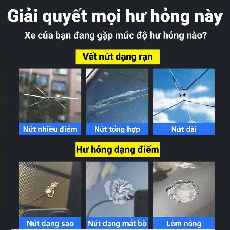 ✨ Giao Trong 1 Ngày!! ✨ Nước Sửa Kính Ô Tô – Hàn Vết Nứt, Sửa Vết Rạn & Vết Nứt Siêu Nhanh