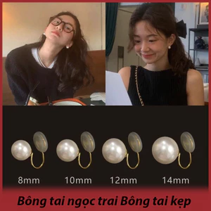 Bông tai ngọc trai bông tai kẹp Cá tuyết đơn giản giả ngọc trai tai Cuff Clip-on Bông tai cho phụ nữ