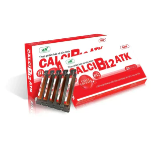 ￼Ống uống Calci B12 ATK - Bổ sung Canxi hữu cơ và Vitamin B1 ,B12 cho cơ thể KHÔNG gây sỏi thận - Hộp 20 ống