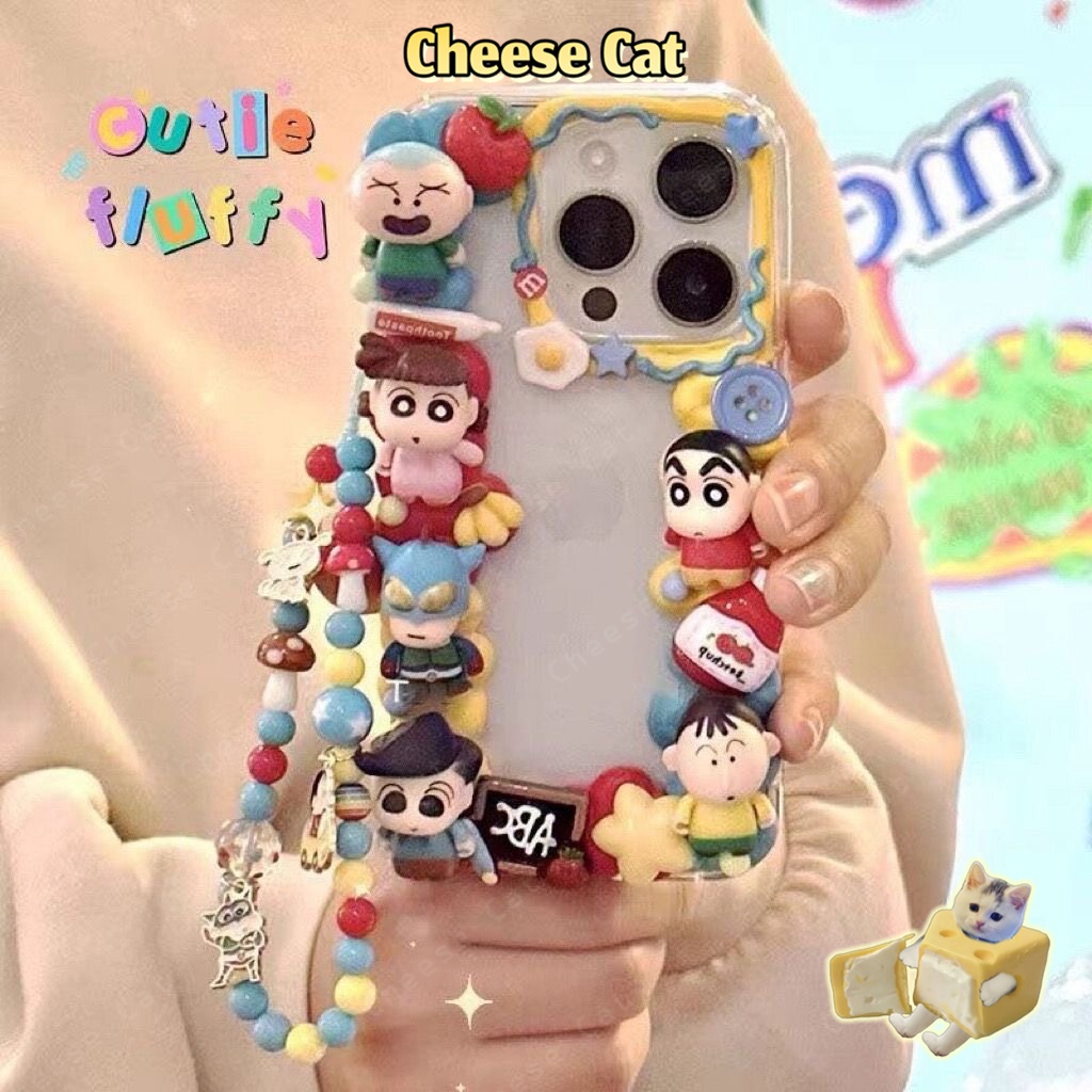 Bút chì dễ thương Shin chuỗi điện thoại di động dây buộc ccd mặt dây chuyền kim loại trẻ con di động hợp thời trang
