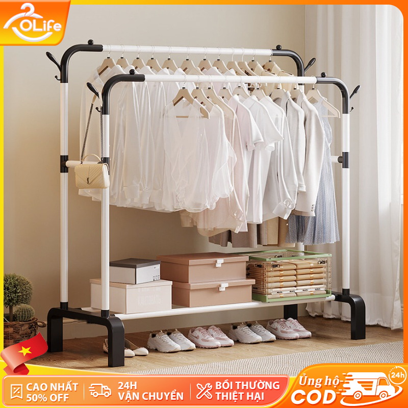 𝐎𝐥𝐢𝐟𝐞 Kệ Treo Quần Áo Thép Hợp Kháng Lực Bền và chống gỉ Tốt Nhỏ Gọn Tiện Lợi Xào Đồ Treo Quần Áo Hiệu Quả Cho Gia Đình