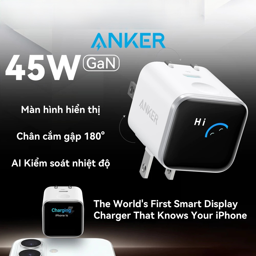 Củ Sạc Nhanh Anker Nano 1C 45W A121D - Nhỏ Gọn, Sạc Siêu Nhanh 2.0 - Bảo Hành 12 Tháng - Thời Đại Công Nghệ Chính Hãng | BigBuy360 - bigbuy360.vn