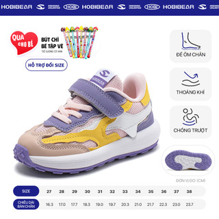 Giày Sneaker thời trang HOBIBEAR GS7997G đế EVA siêu nhẹ chống trượt dành cho bé gái