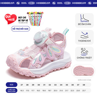 Dép quai hậu cho bé gái HOBIBEAR AU8286, sandal thể thao mũi giày chống va chạm đế eva