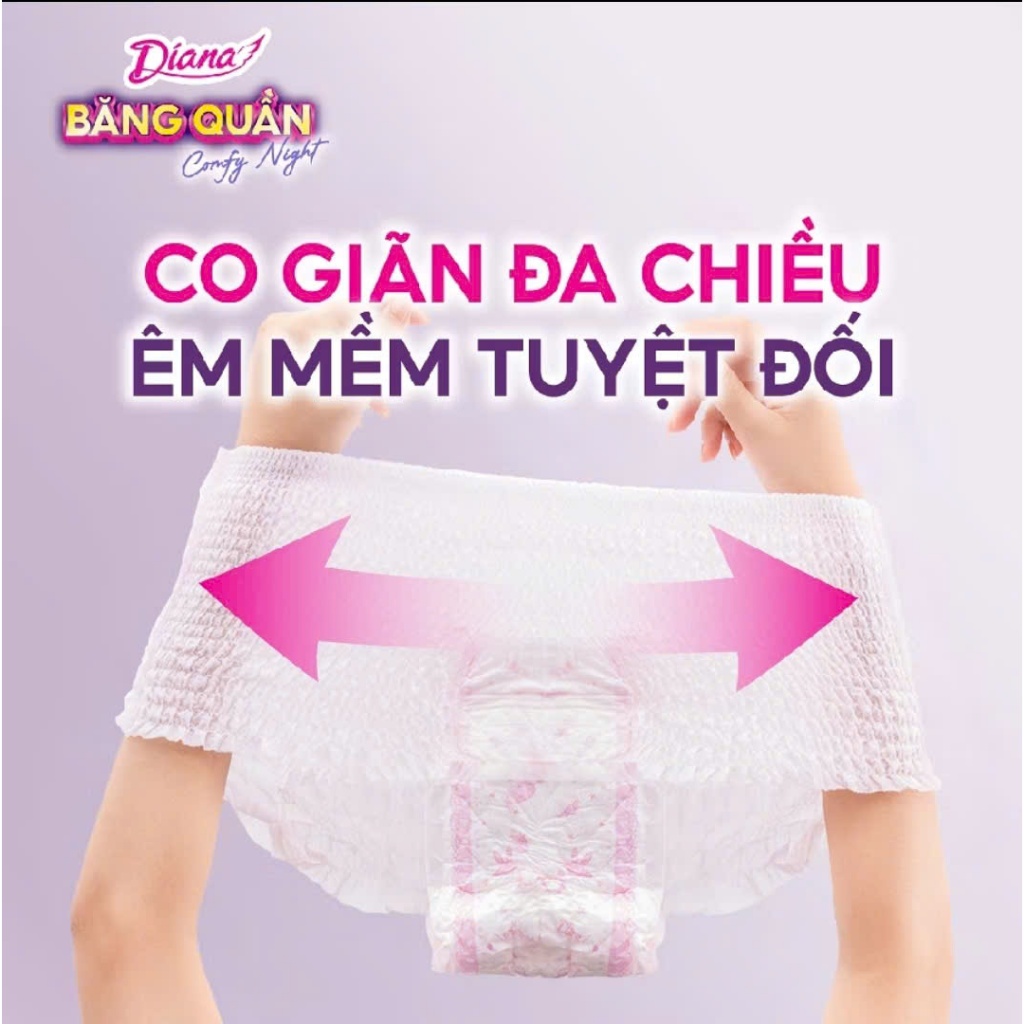 Băng vệ sinh quần Diana Comfy Night ban đêm chống tràn size ML18