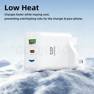 Củ Sạc GaN GOOJODOQ 20W / 65W 2 Cổng USB-C/A, Sạc Nhanh PD, Siêu Gọn, Tương Thích Đa Thiết Bị