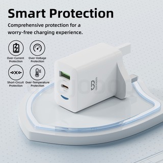 Củ Sạc GaN GOOJODOQ 20W / 65W 2 Cổng USB-C/A, Sạc Nhanh PD, Siêu Gọn, Tương Thích Đa Thiết Bị