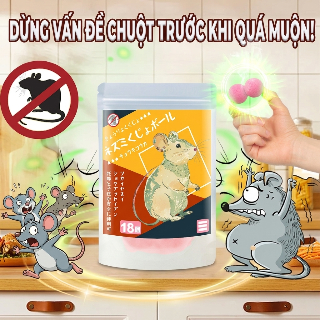 🐭 Một Đêm Chuột Biến Mất! 🐭 Thuốc Đuổi Chuột & Thuốc Diệt Chuột Công Thức Mới Nhật Bản – An Toàn Cho Người & Thú Cưng