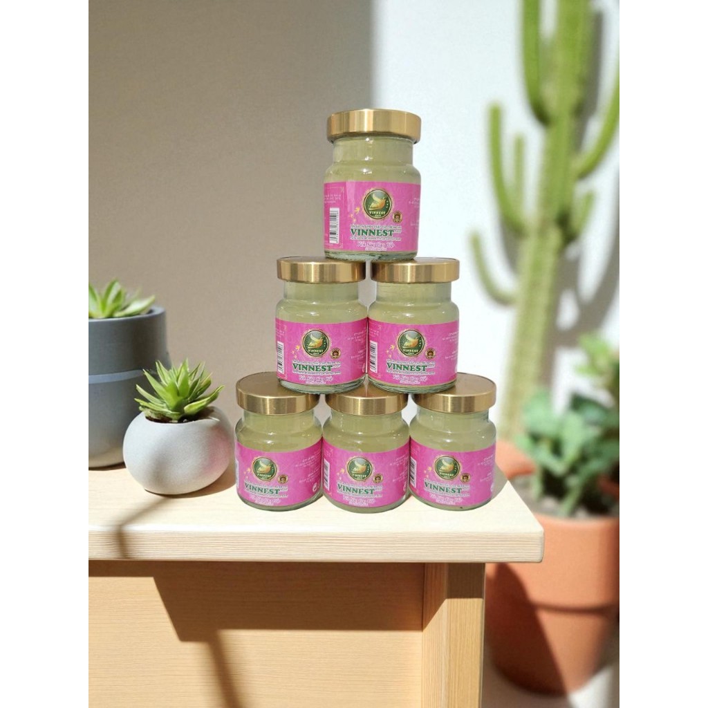 Yến Sào Vị Dưa Hoàng Kim VINNEST PLUS KIDS 15% (Hộp 6Lọ 70ml) - Yến Sào Nguyên Chất Thơm Ngon Cho Bé
