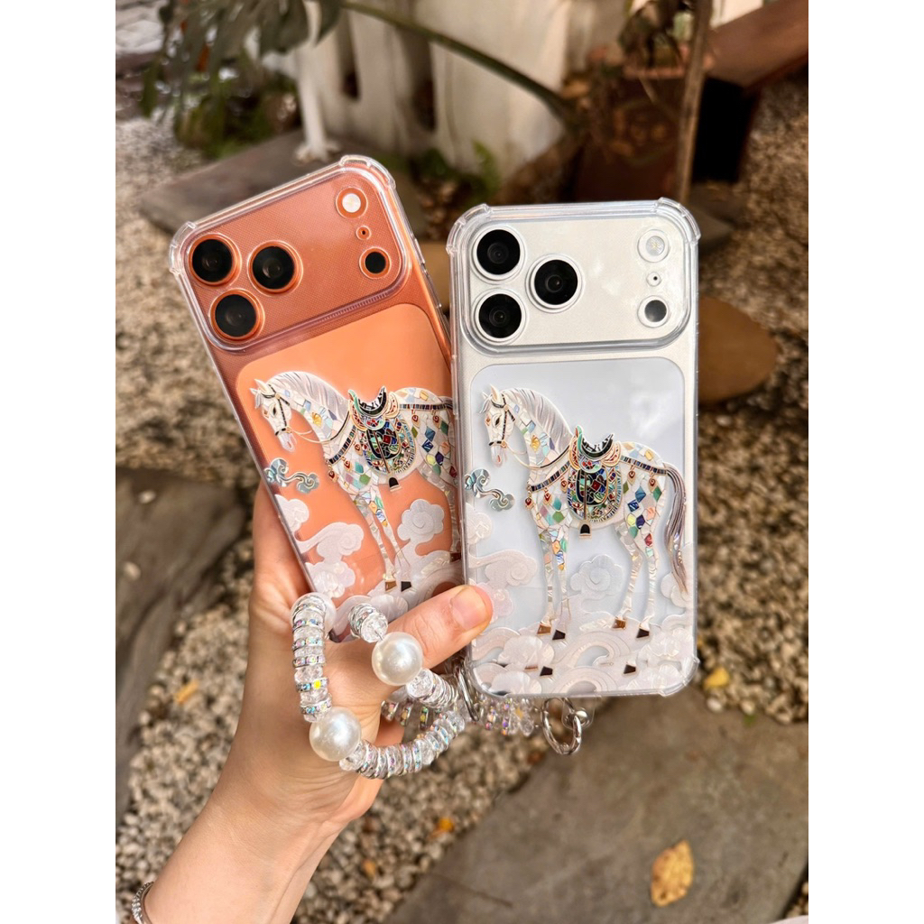 Ốp Lưng IPhone Bạch Mã Khảm Xà Cừ Ánh Kim – Đẳng Cấp & Khác Biệt - Nắng Case