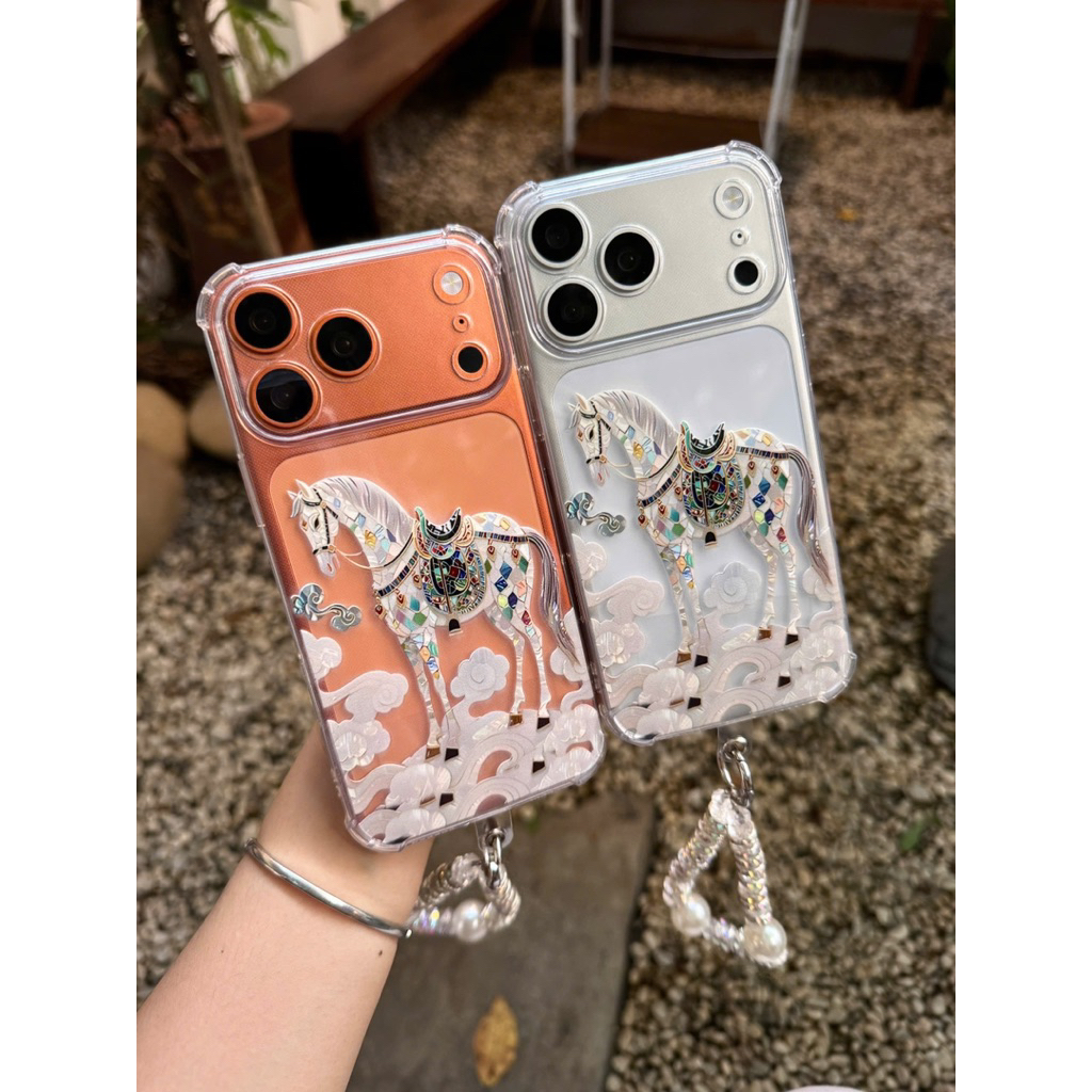 Ốp Lưng IPhone Bạch Mã Khảm Xà Cừ Ánh Kim – Đẳng Cấp & Khác Biệt - Nắng Case