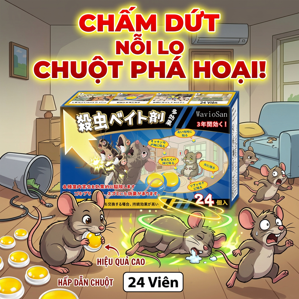 🐭Mồi đuổi chuột Nhật Bản🐭Mồi diệt chuột hiệu quả cao – 1 viên diệt cả ổ, an toàn cho người