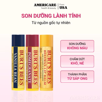 Son Dưỡng Môi Burt's Bees Moisturizing Lip Balm dưỡng môi, son dưỡng không màu Burt Bee, Bill Mỹ - AmeriCare