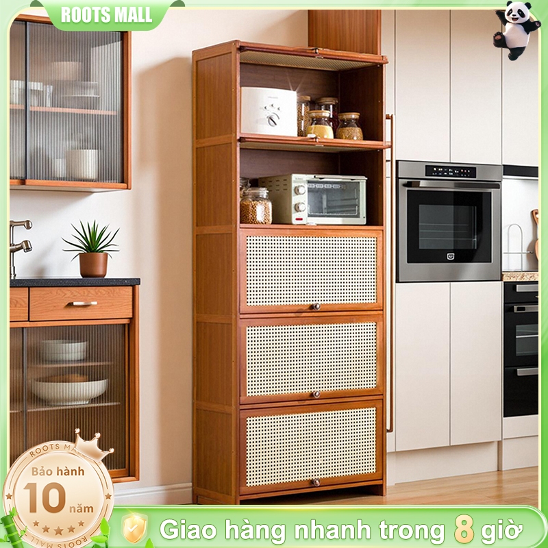 Tủ Nhà Bếp Tủ Đựng Gỗ Kệ Tủ Để Đồ Đa Năng Phong Cách Tự Nhiên Thiết Kế Hiện Đại Tủ 1/2/3/4/5Tầng