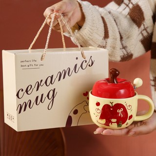 [Nhà Gốm Xinh] Cốc sứ cute, cốc sứ, ly sứ quà tặng dành cho nữ - Cốc uống nước cute 400ml