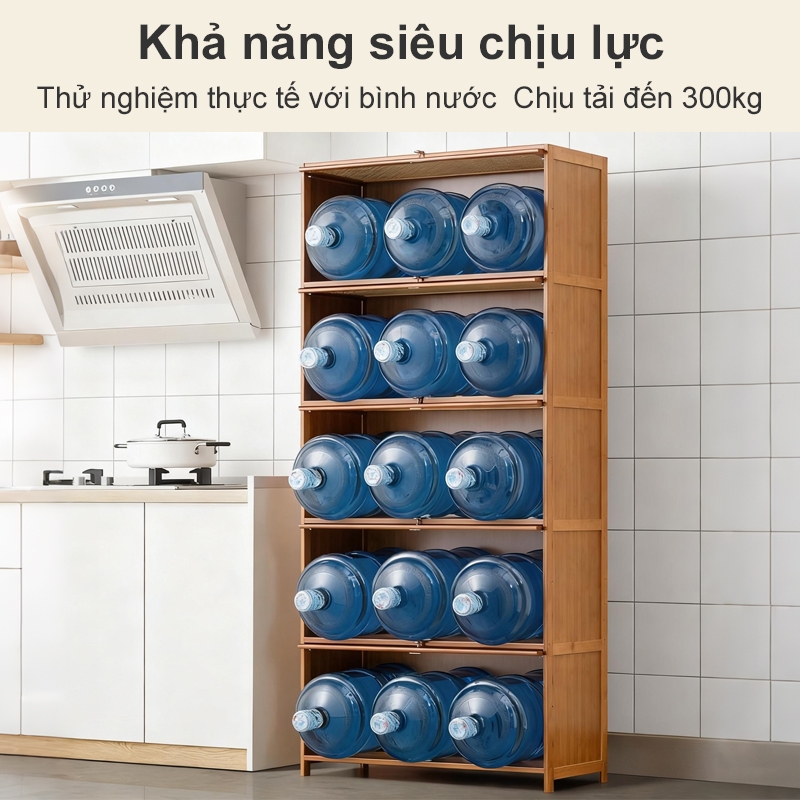 Tủ Nhà Bếp Tủ Đựng Gỗ Kệ Tủ Để Đồ Đa Năng Phong Cách Tự Nhiên Thiết Kế Hiện Đại Tủ 1/2/3/4/5Tầng