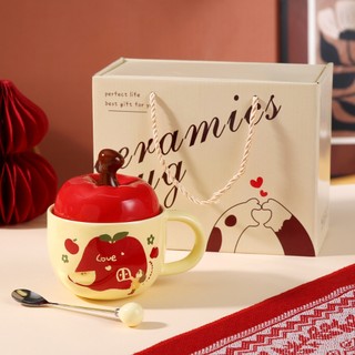 [Nhà Gốm Xinh] Cốc sứ cute, cốc sứ, ly sứ quà tặng dành cho nữ - Cốc uống nước cute 400ml