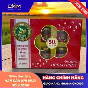 Yến Tươi Đường Phèn VINNEST SPECIAL 50mg (Hộp 6 Lọ 70ml) - Yến Chưng Thơm Ngon Bổ Dưỡng Tốt Sức Khoẻ