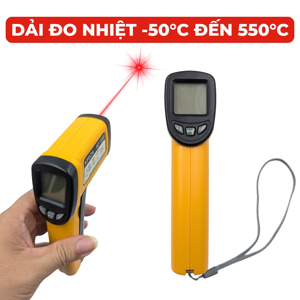 Máy Đo Nhiệt Độ Hồng Ngoại APECH AT-550 Chính Hãng Độ Chính Xác Cao Dãi Đo Rộng