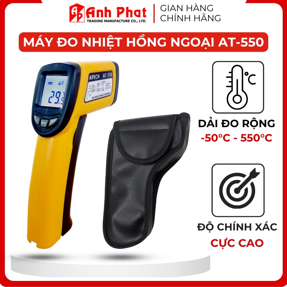 Máy Đo Nhiệt Độ Hồng Ngoại APECH AT-550 Chính Hãng Độ Chính Xác Cao Dãi Đo Rộng
