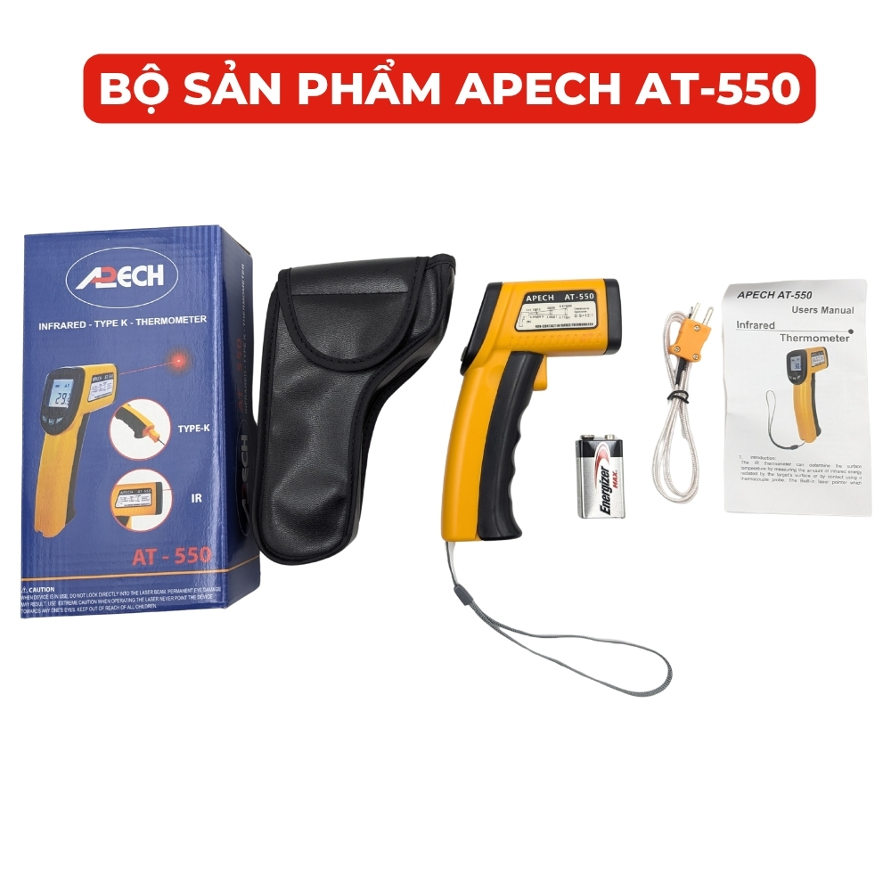 Máy Đo Nhiệt Độ Hồng Ngoại APECH AT-550 Chính Hãng Độ Chính Xác Cao Dãi Đo Rộng