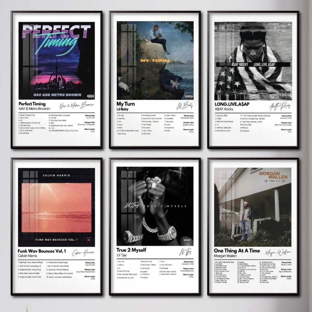 (Part 1) Tổng Hợp Poster Album Âm Nhạc Quốc Tế Nổi Tiếng Tráng Gương Khung Composite Decor Treo Tường