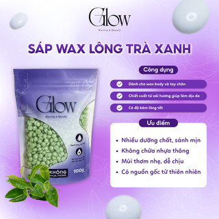 Combo 300Gr Sáp Wax Lông Trà Xanh Full GLOWWAXING Siêu Bám Lông +Mỡ Trăn Nguyên Chất 100% 10ml