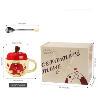 [Nhà Gốm Xinh] Cốc sứ cute, cốc sứ, ly sứ quà tặng dành cho nữ - Cốc uống nước cute 400ml