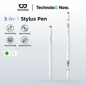 Bút Cảm Ứng 3 Trong 1 GOOJODOQ Đầu Đĩa, Đầu Sợi, Bút Bi Không Cần Sạc, Vỏ Nhôm Cao Cấp